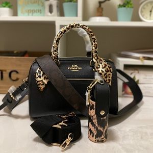 Coach Rowan Satchel with added wide Strap in Signature Canvas